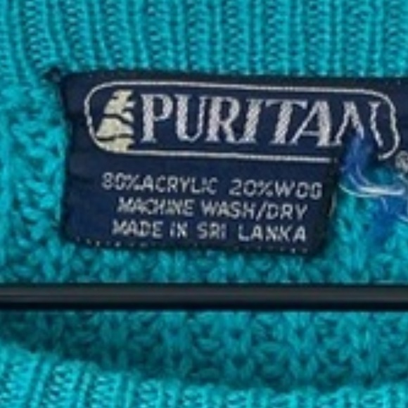 Vintage Puritan Wool Blend Crop Teal Sweater - Picture 11 of 11